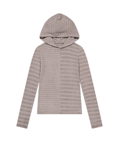 MIXED STRIPE HOODIE PURPLE