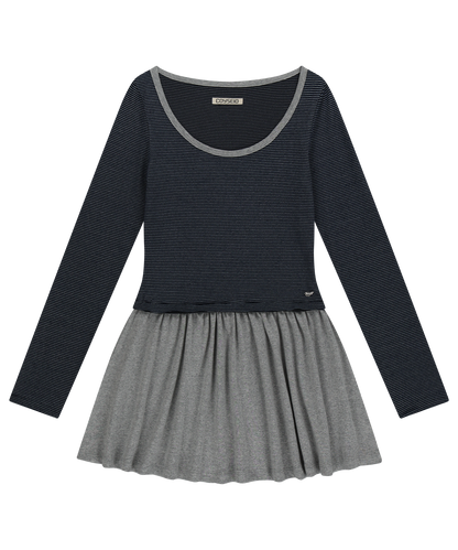 COY STRIPE DRESS NAVY