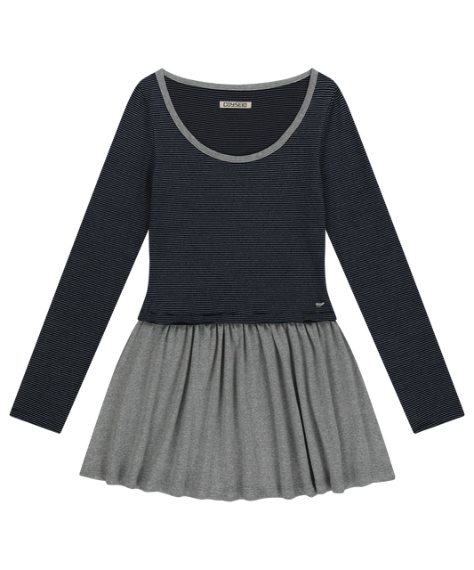 COY STRIPE DRESS NAVY