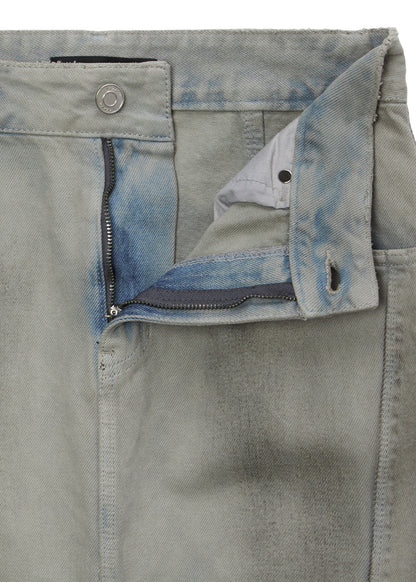 DIRTY WASHED DENIM SKIRT (DUSTY GREY)
