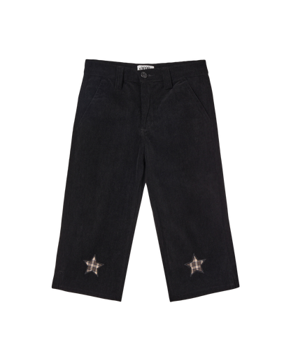 STAR PATCH CAPRI CORDUROY PANTS [BLACK]
