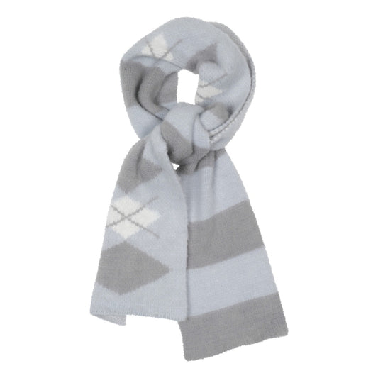 TCM stripe argyle muffler (grey)