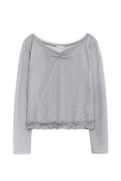 Frill leopard T (Gray)