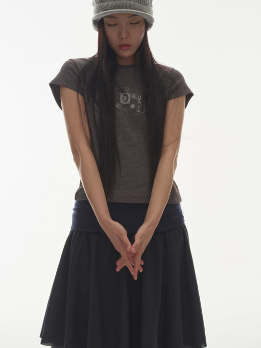 COY WAFFLE T-SHIRT PURPLE GREY