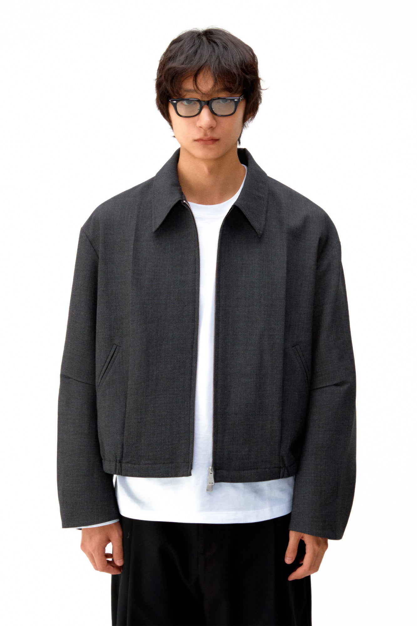 Wool Blend Pleats Blouson Jumper / 2 Color