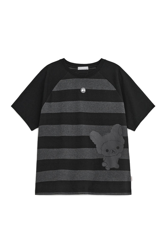 Relax stripe Korilakkuma tee (Charcoal)