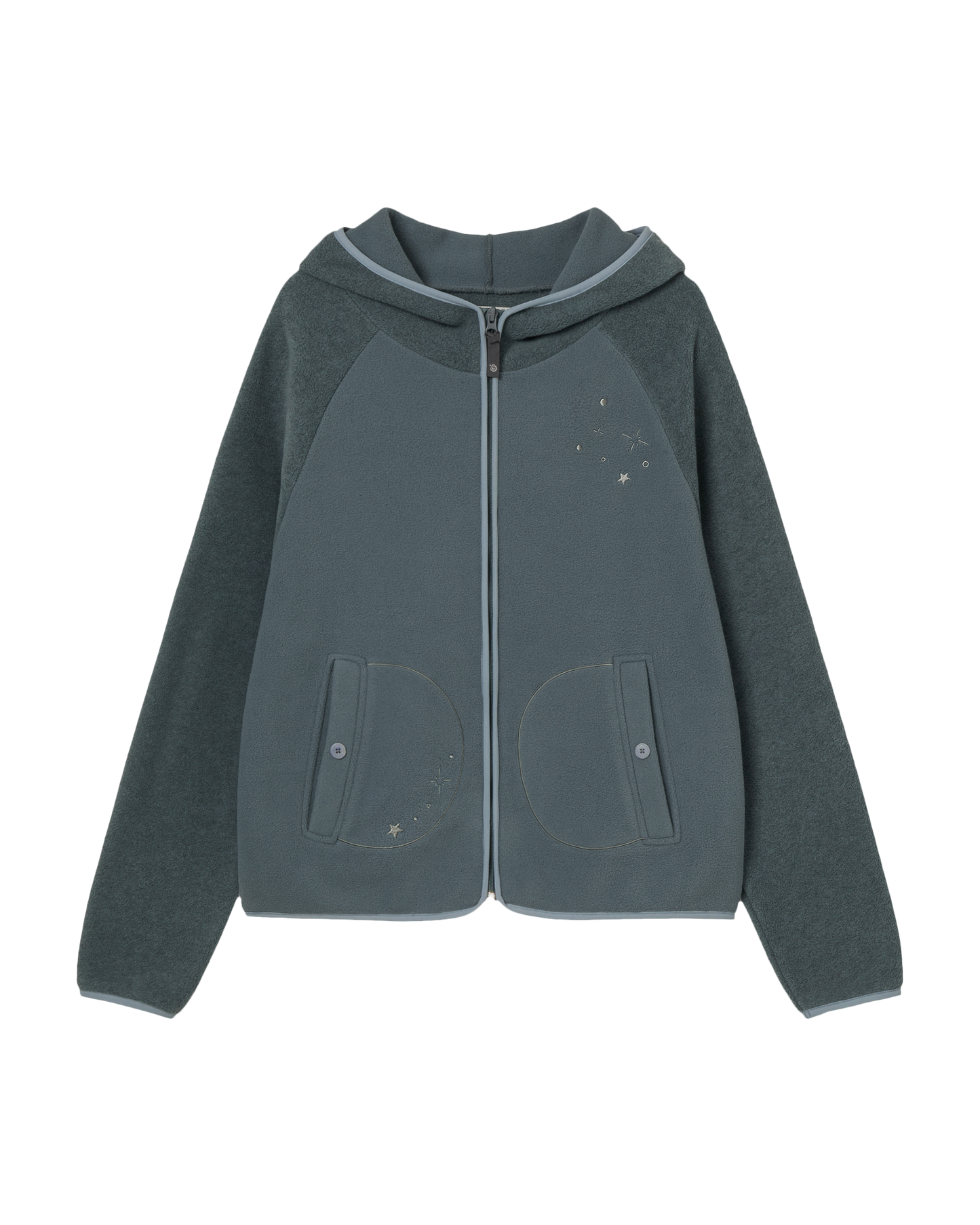 STELLA FLEECE ZIP UP HOODIE [BLUE]