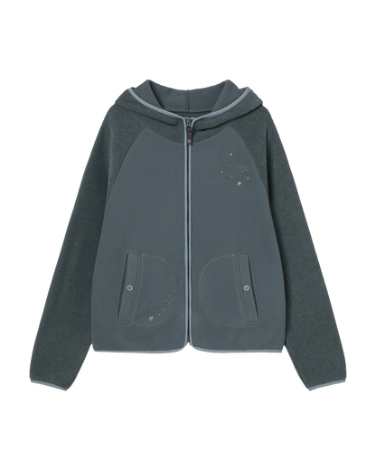 STELLA FLEECE ZIP UP HOODIE [BLUE]