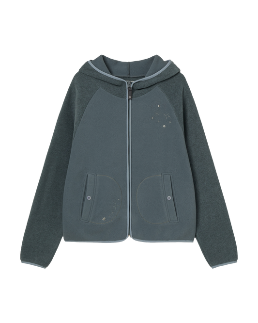 STELLA FLEECE ZIP UP HOODIE [BLUE]
