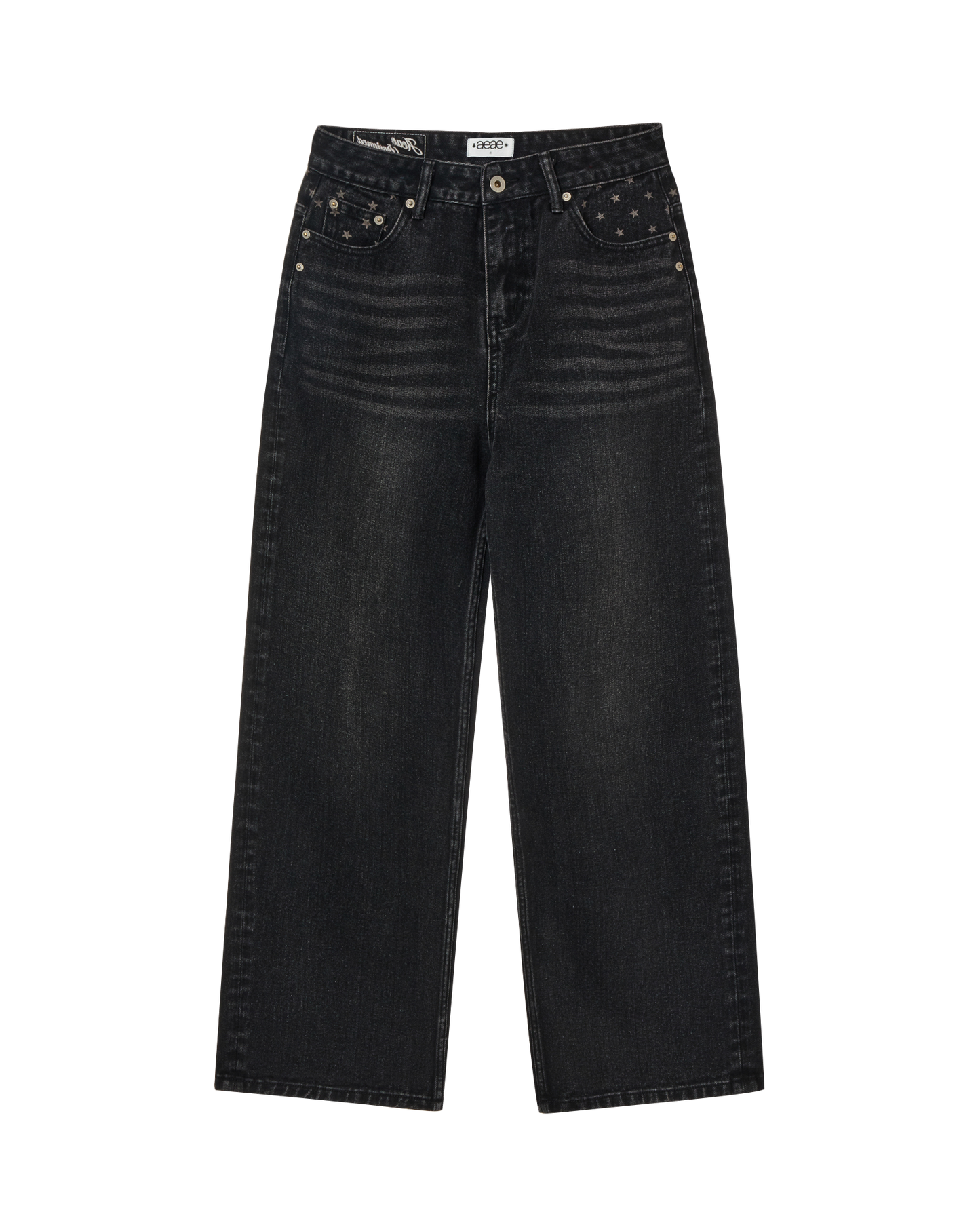 STAR POCKET DENIM PANTS [BLACK]