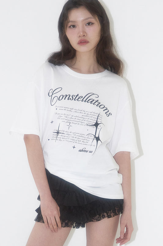 Lettering Oversized Fit T-Shirt White