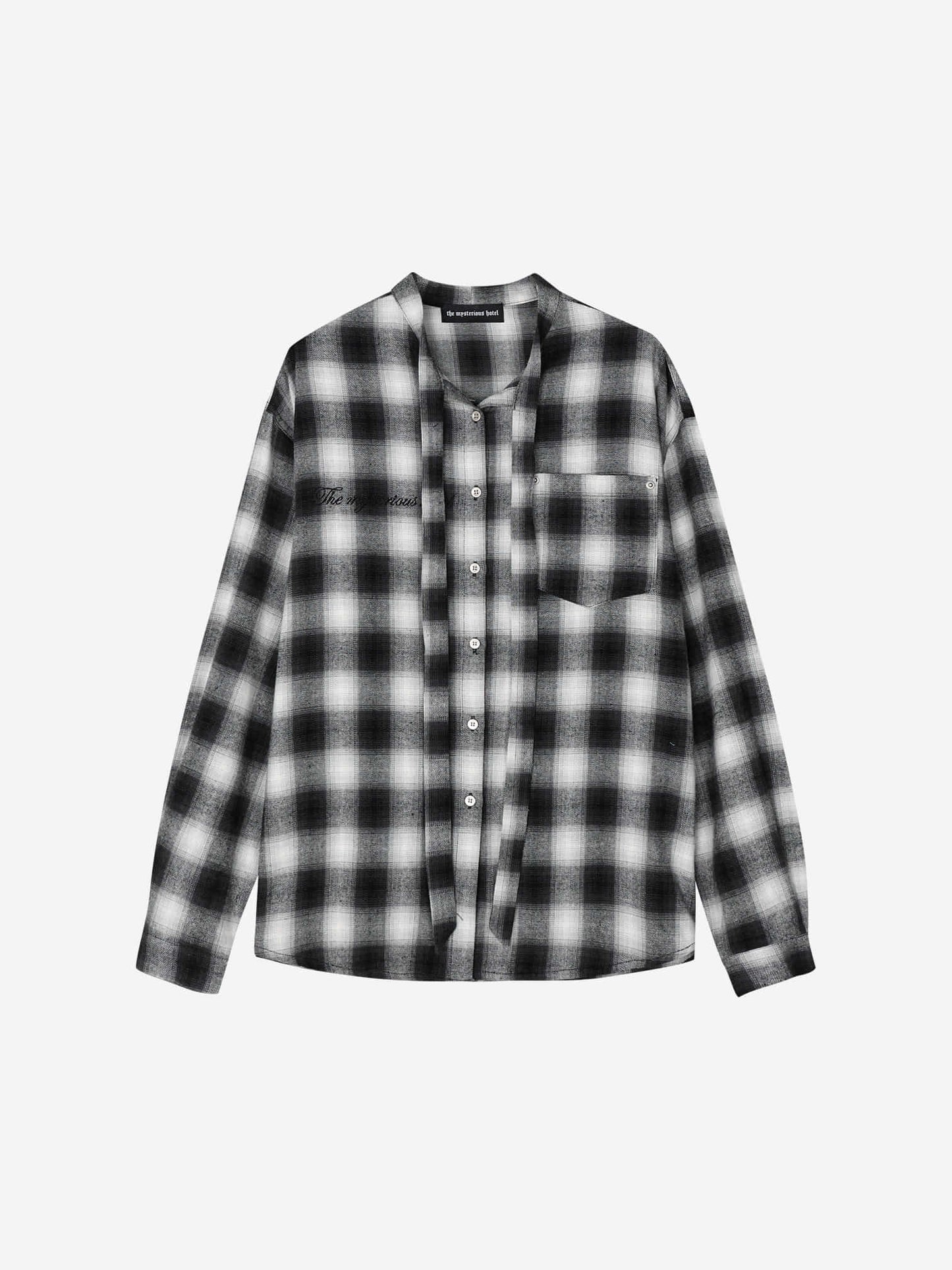 RIBBON TIE CHECK SHIRT