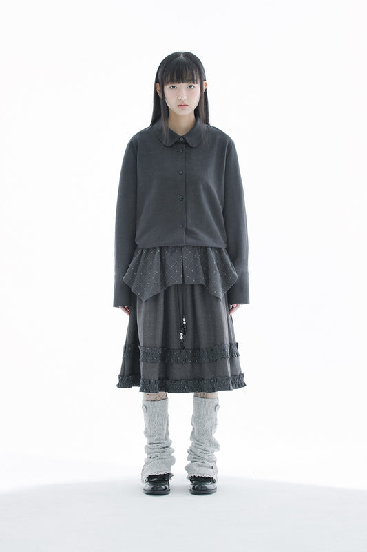 Signature round collar shirts (Charcoal)