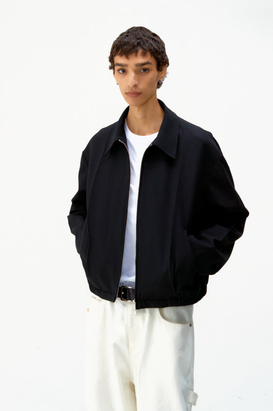 Wool Blend Pleats Blouson Jumper / 2 Color