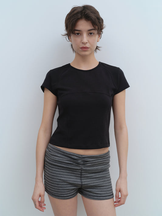 Wave Mesh T-Shirts [Black]