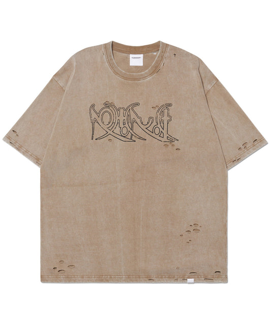ECDYSIS DAMAGED T-SHIRT - WASHED BROWN