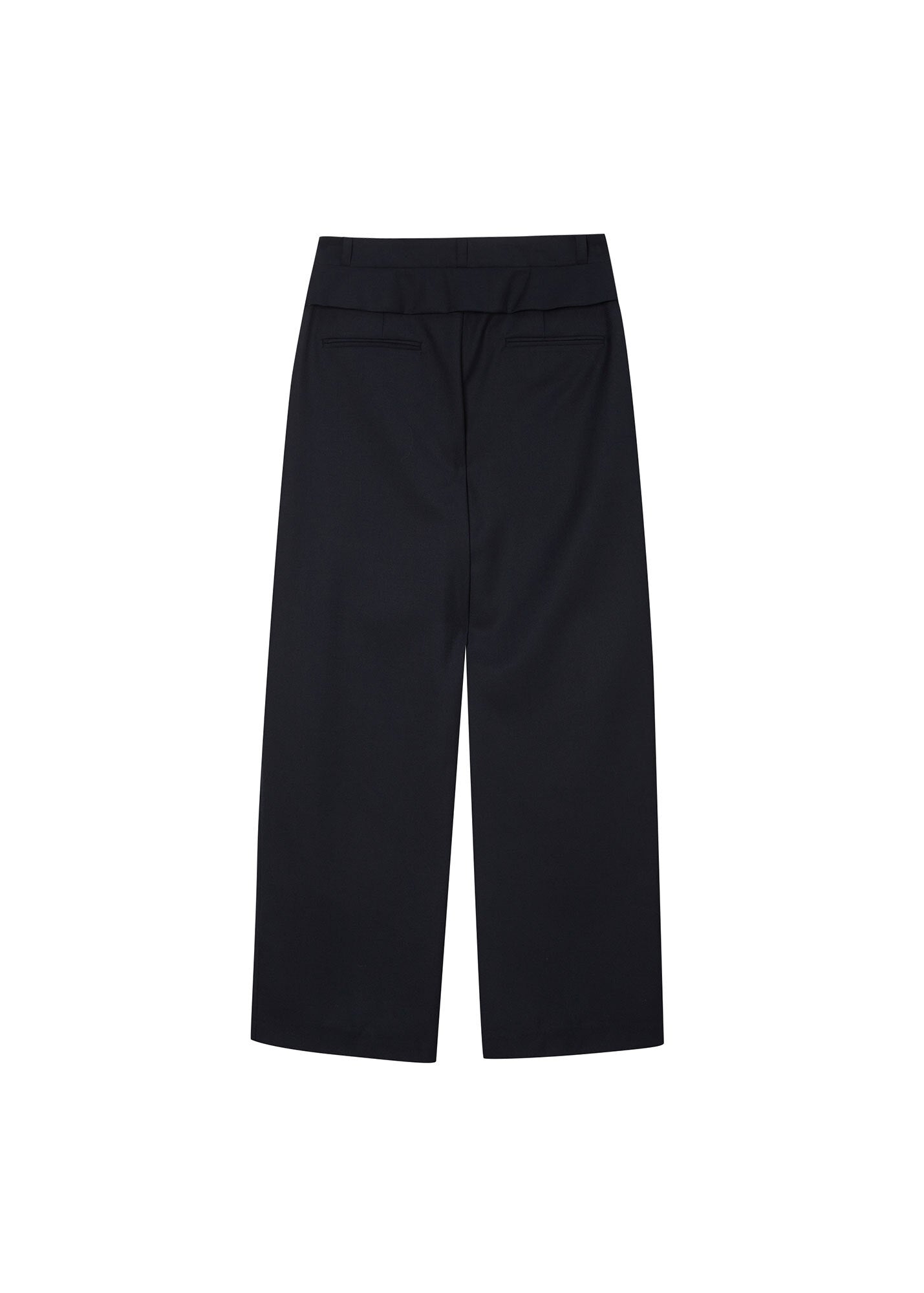 LAYERED WAIST DETAIL WIDE TROUSERS / 2 Color