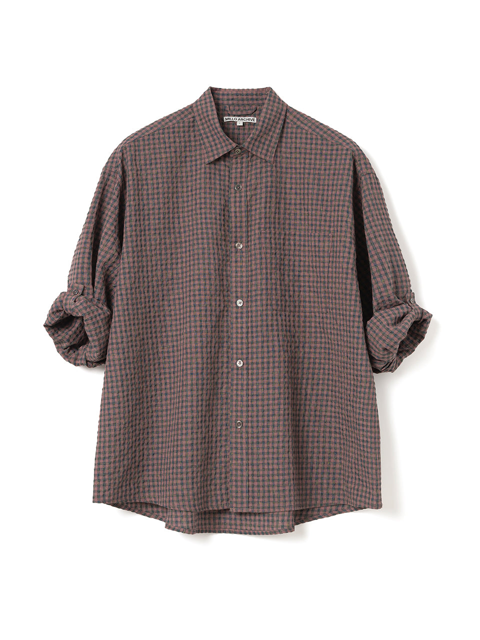 Box Check Roll Up Shirts [Smoke Pink]