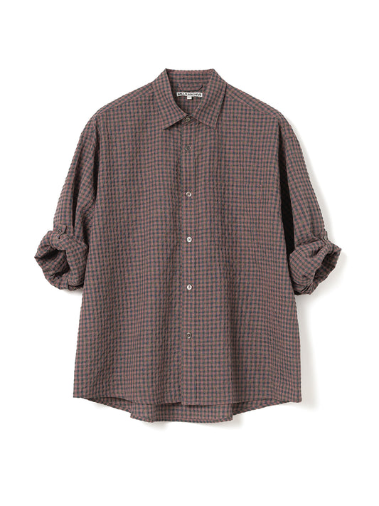 Box Check Roll Up Shirts [Smoke Pink]