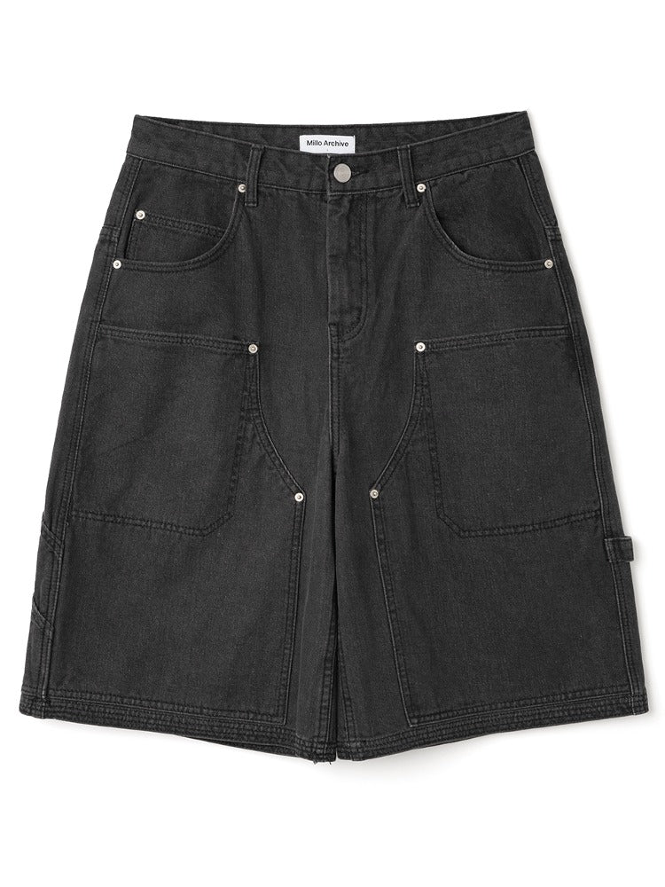Carpenter Bermuda Pants [Washed Black]