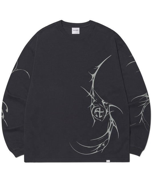 MP GRAPHIC LONG SLEEVE TEE - WASHED BLACK