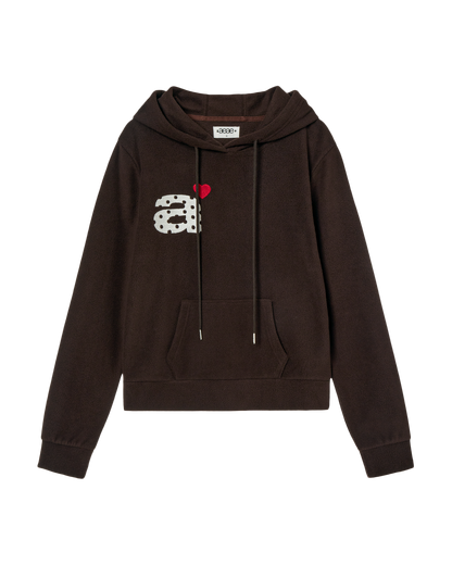 DOT SMALL LETTER FLEECE HOODIE [BROWN]