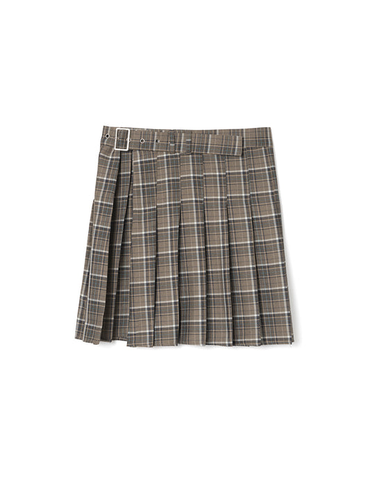 Pleated Wrap belt [Brown]