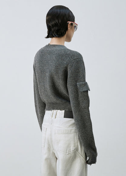 DESTRESSED V-NECK SWEATER / 2 Color