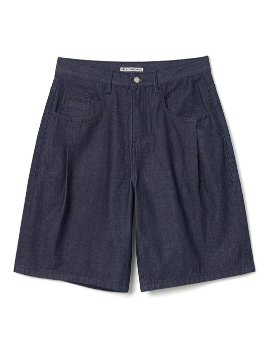 Denim Bermuda Raw Pants [Indigo Blue]