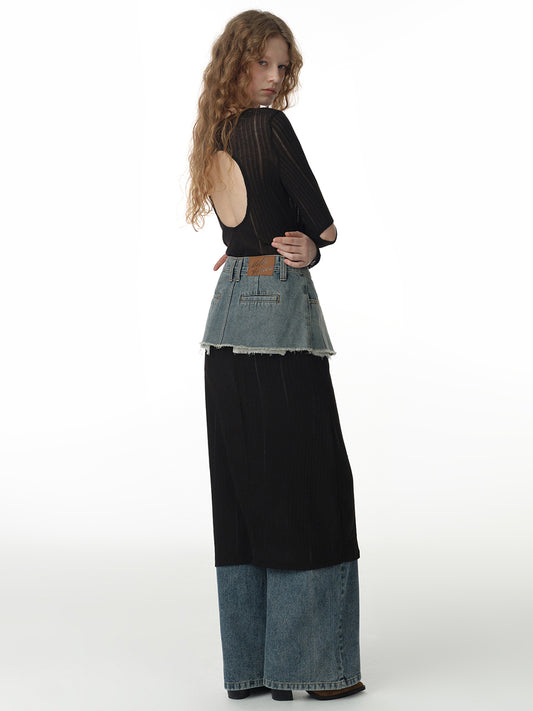 Tied Cut Out Maxi Dress [Black]
