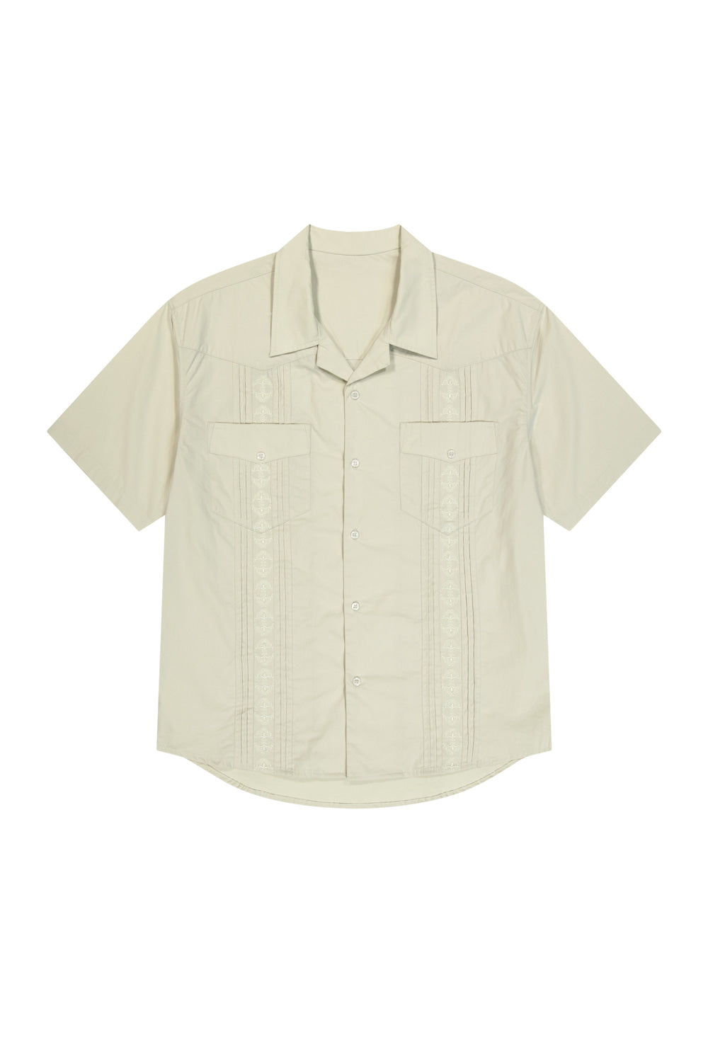 [5.19 예약배송] Needlework Cuba Half Shirts (Beige)