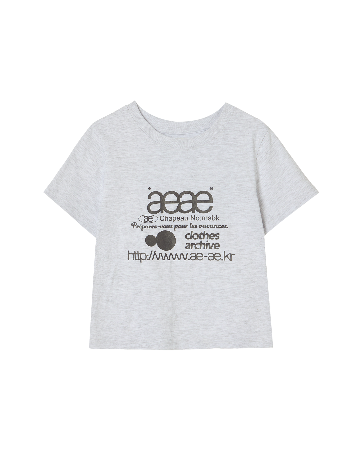 WEB LOGO CROP T-SHIRTS [LIGHT GREY]