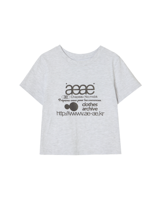WEB LOGO CROP T-SHIRTS [LIGHT GREY]