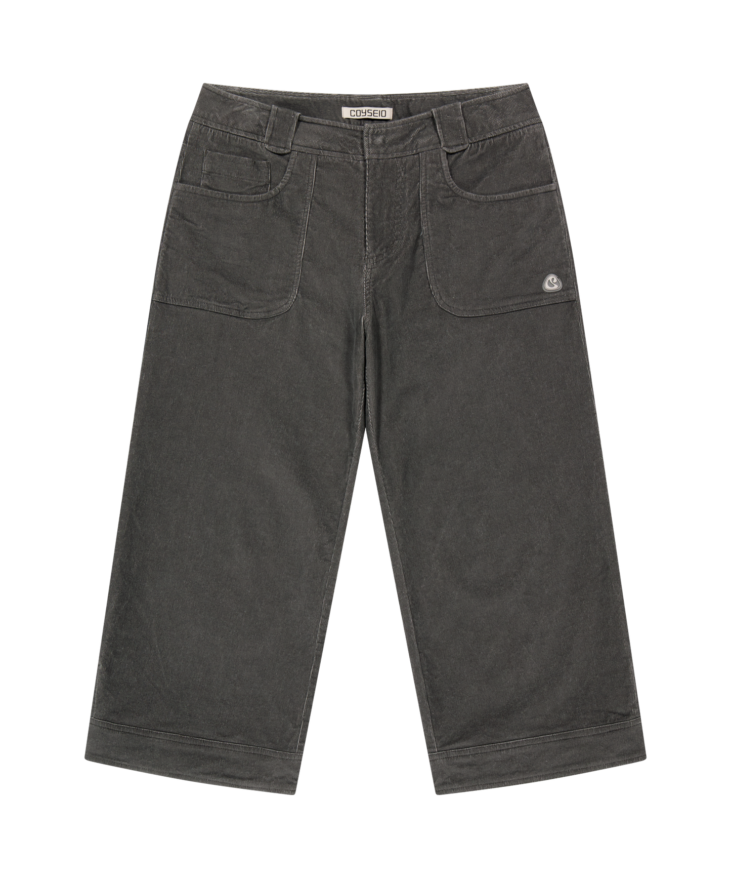RUSTIC CORDUROY CAPRI PANTS CHARCOAL