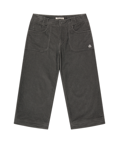 RUSTIC CORDUROY CAPRI PANTS CHARCOAL