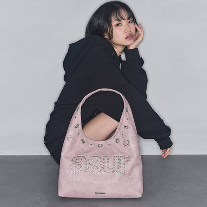 Crash Eyelet Shoulder Bag / Pink