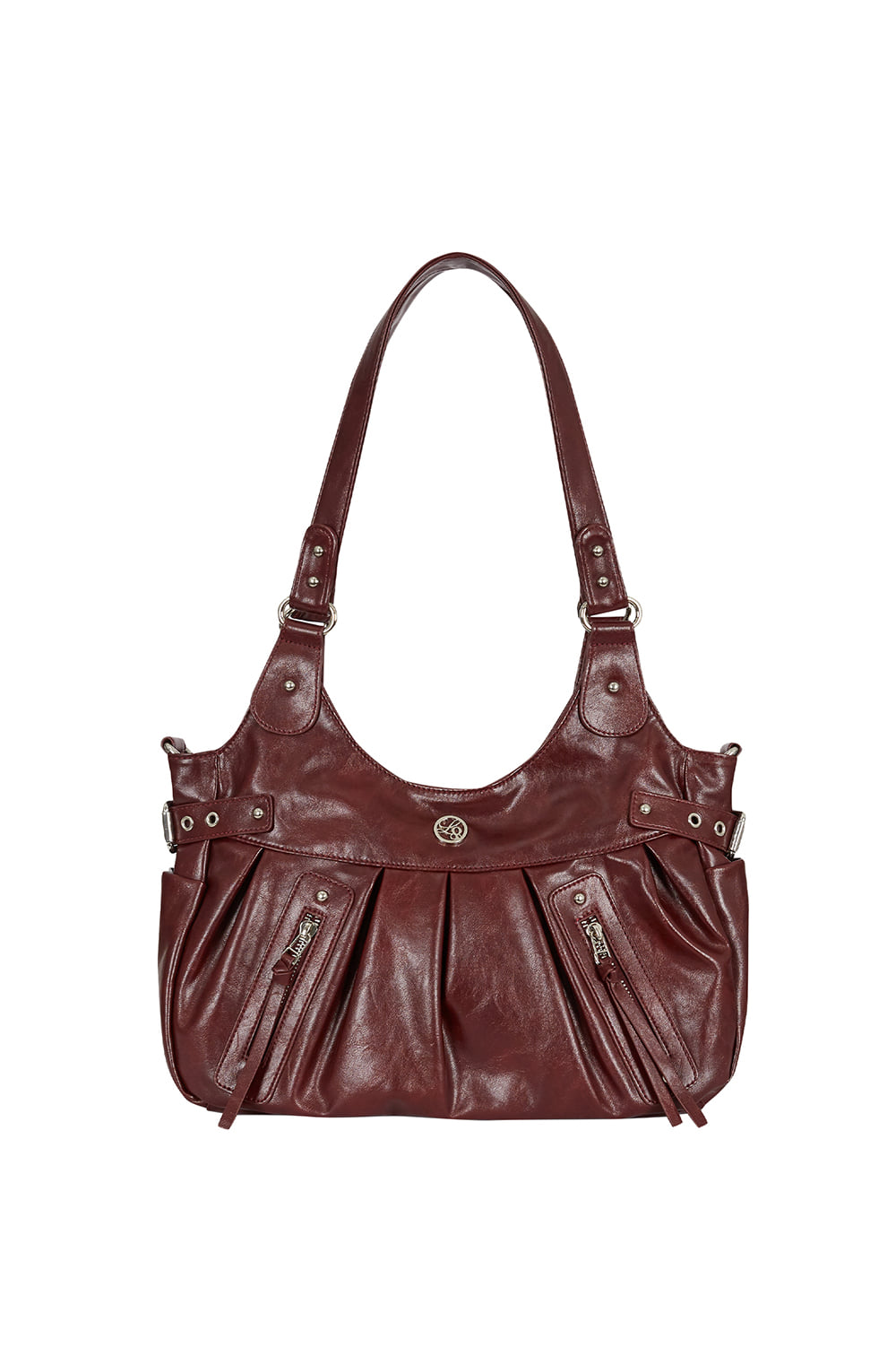 Amber Buckle Shoulder Back Burgundy