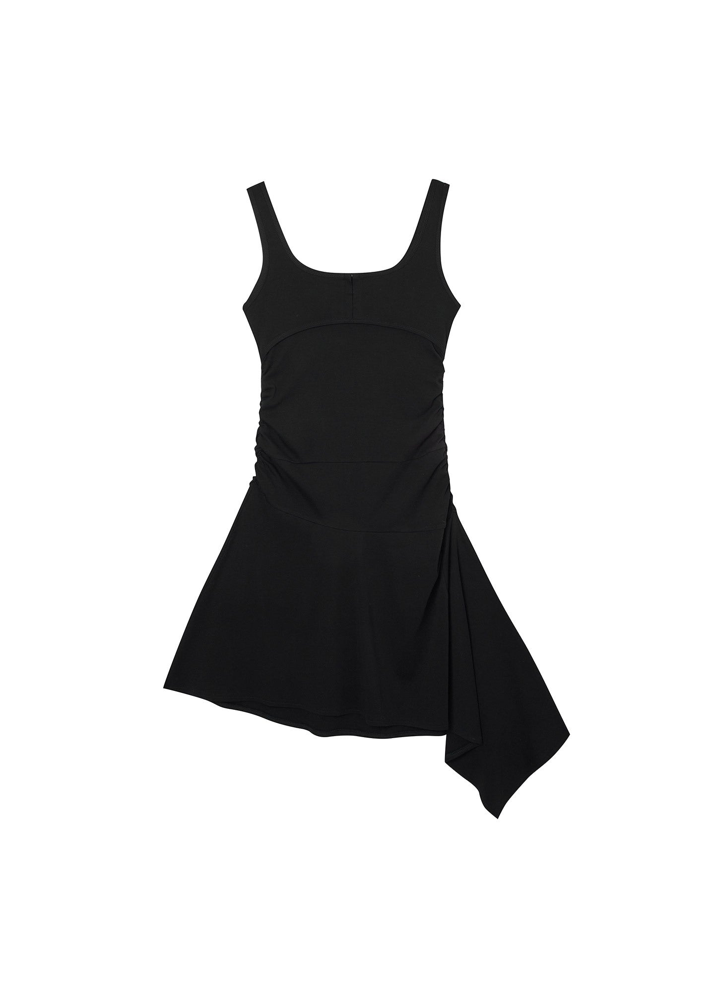 BUSTIER DETAIL JERSEY DRESS (BLACK)