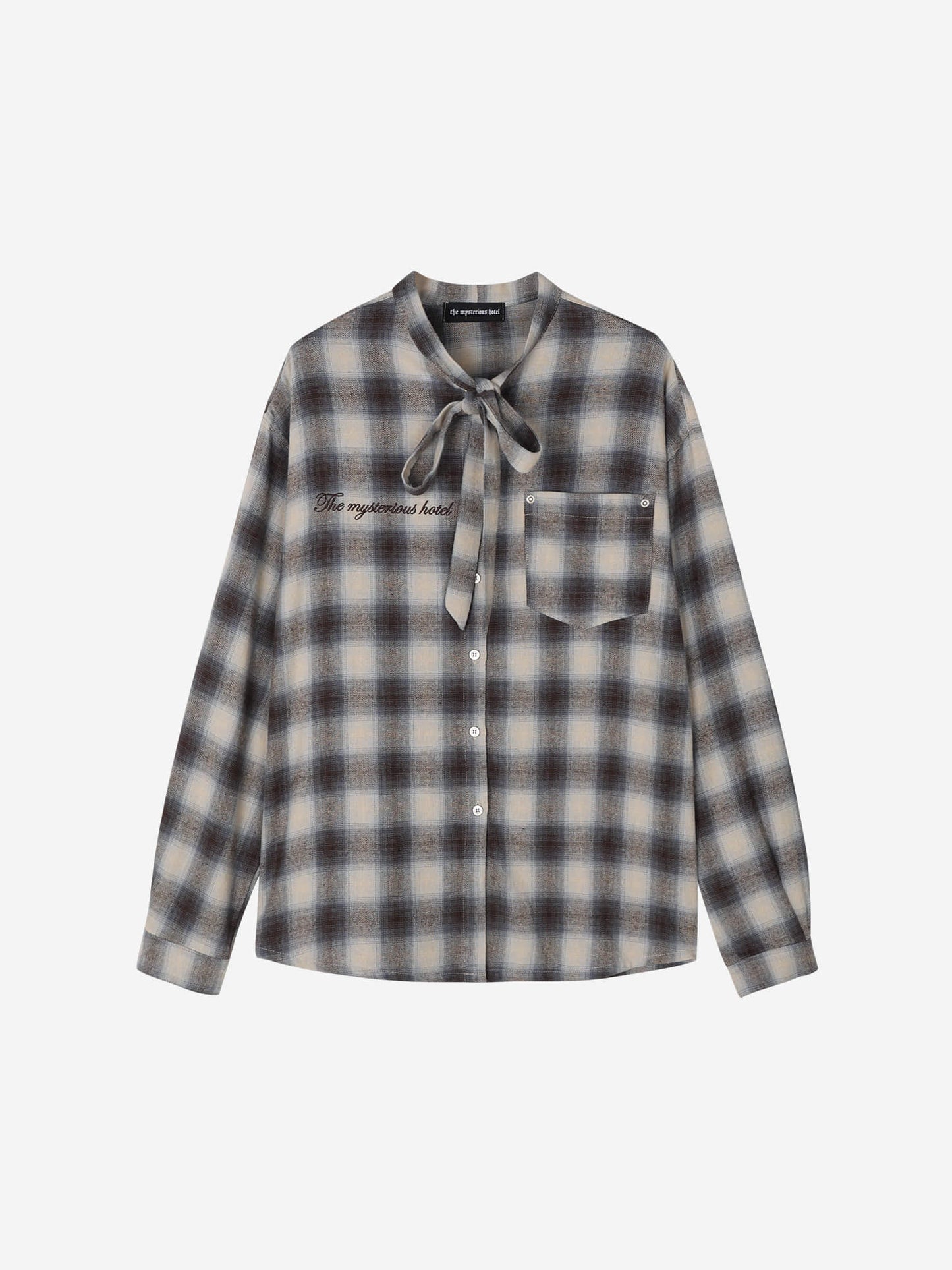 RIBBON TIE CHECK SHIRT