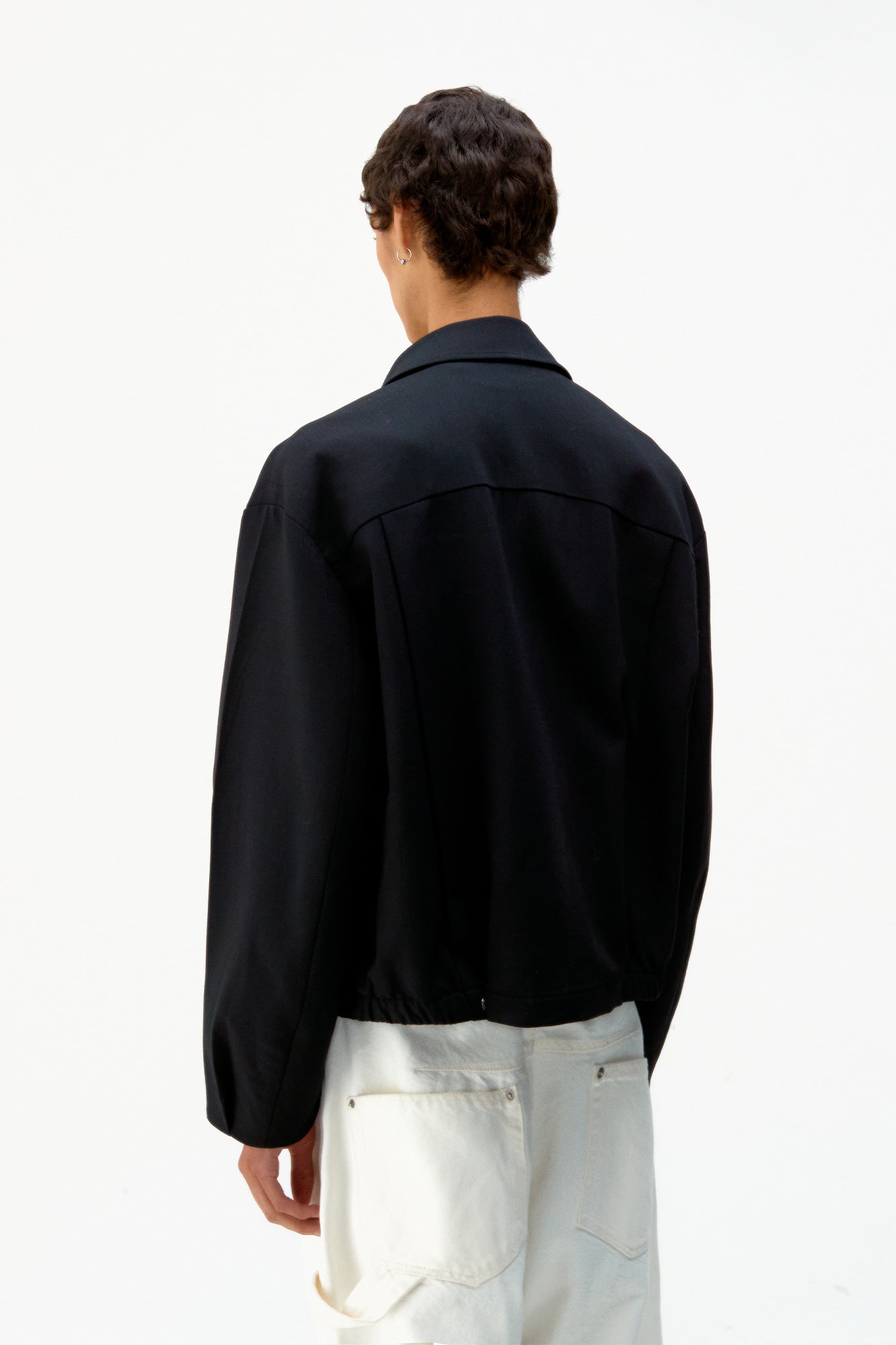 Wool Blend Pleats Blouson Jumper / 2 Color