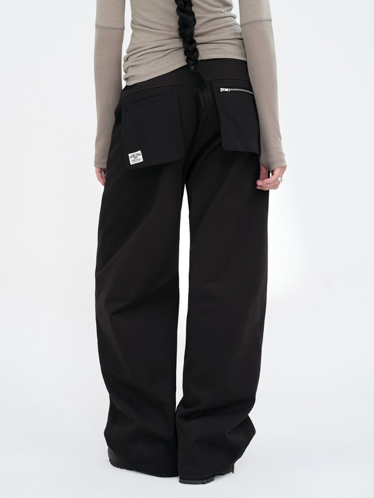 Buckle Strap Pocket Pants [Black]