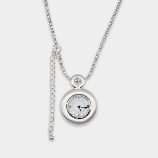 Muted White Time Necklace