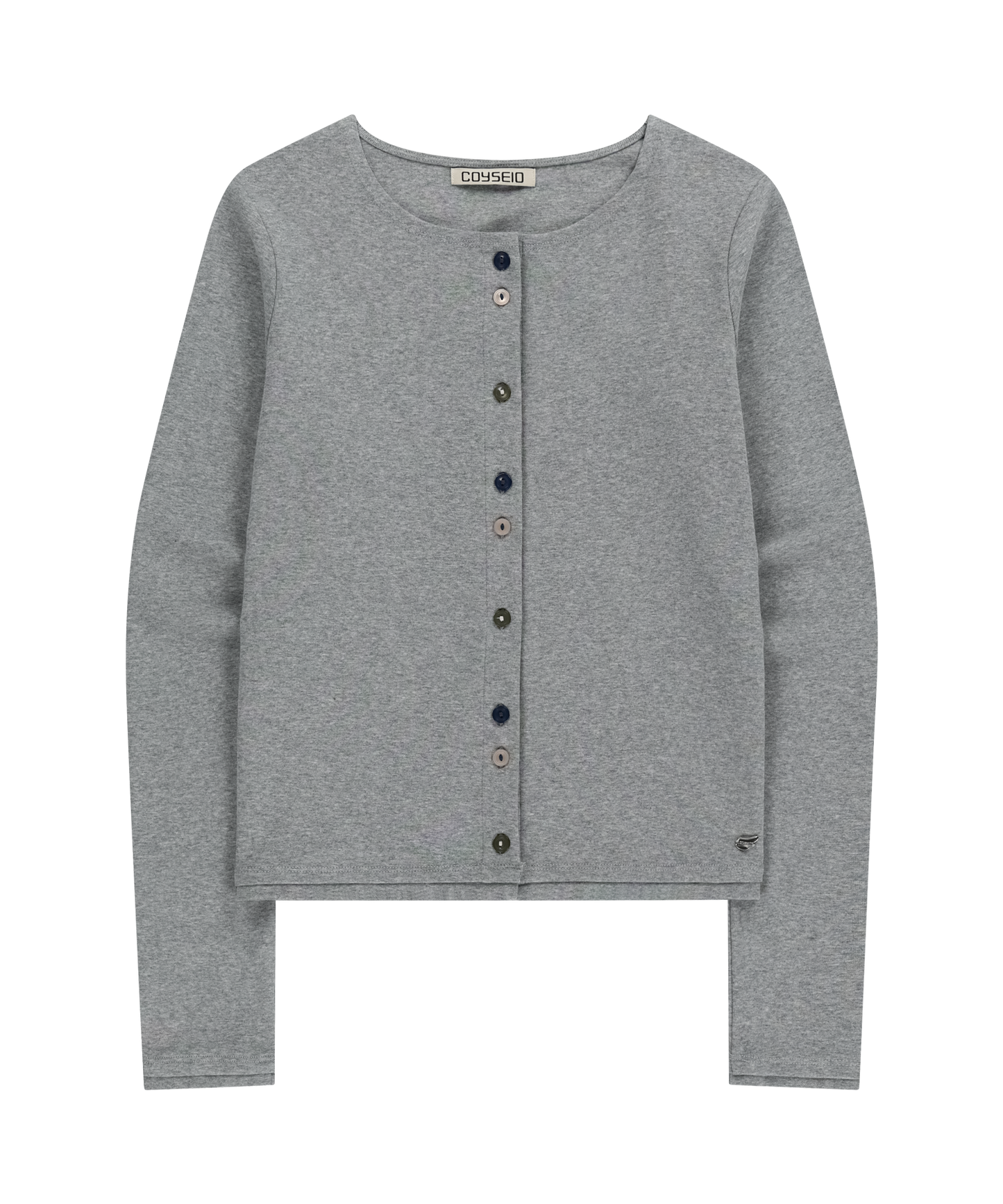RAW EDGE CARDIGAN MELANGE GRAY