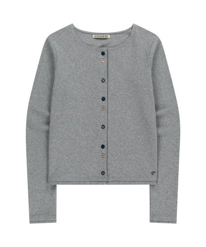 RAW EDGE CARDIGAN MELANGE GRAY
