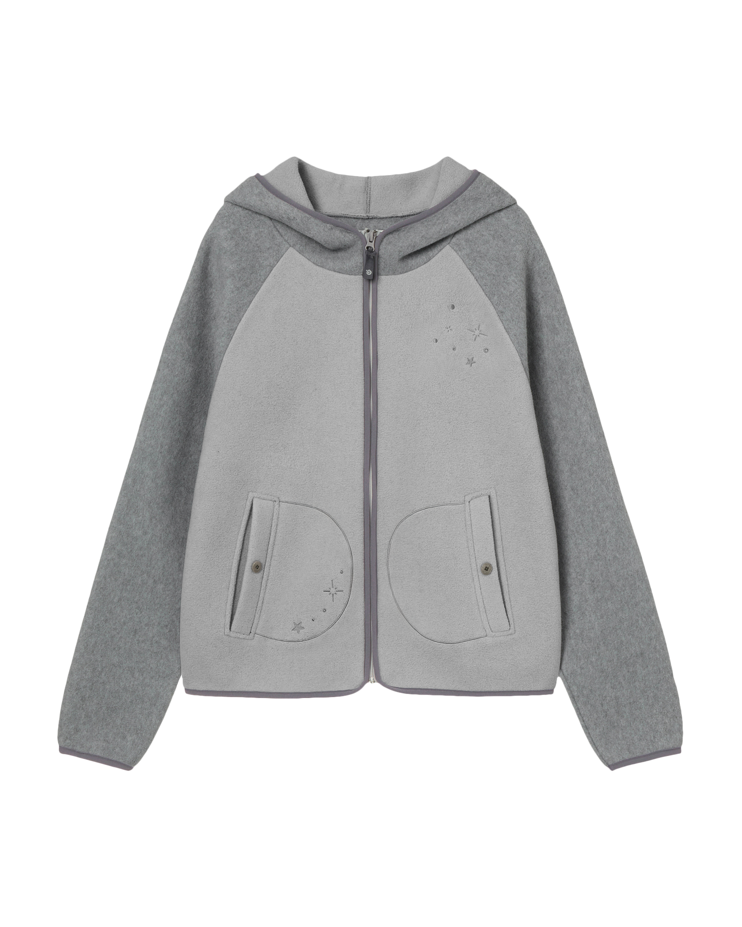 STELLA FLEECE ZIP UP HOODIE [GREY]