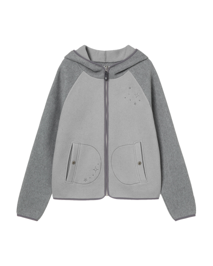 STELLA FLEECE ZIP UP HOODIE [GREY]