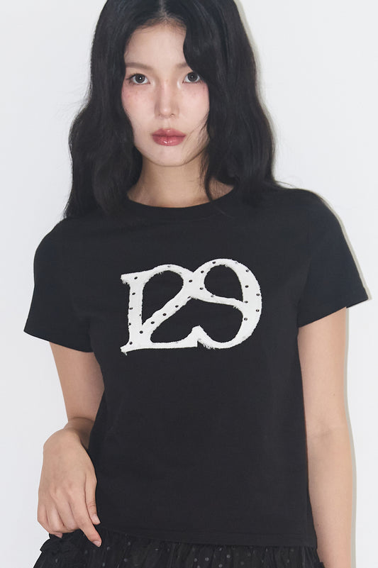 129 Logo Patch T-Shirt Black Dot