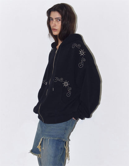 ORNAMENT STUDDED HOODIE_ONZI_EDITION / 2 Color