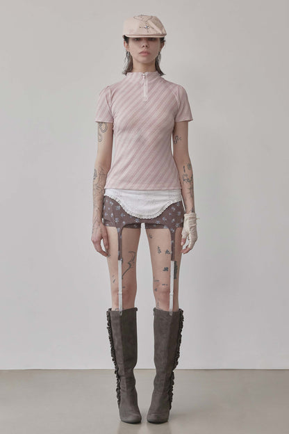 Stripe Jersey Top Pink