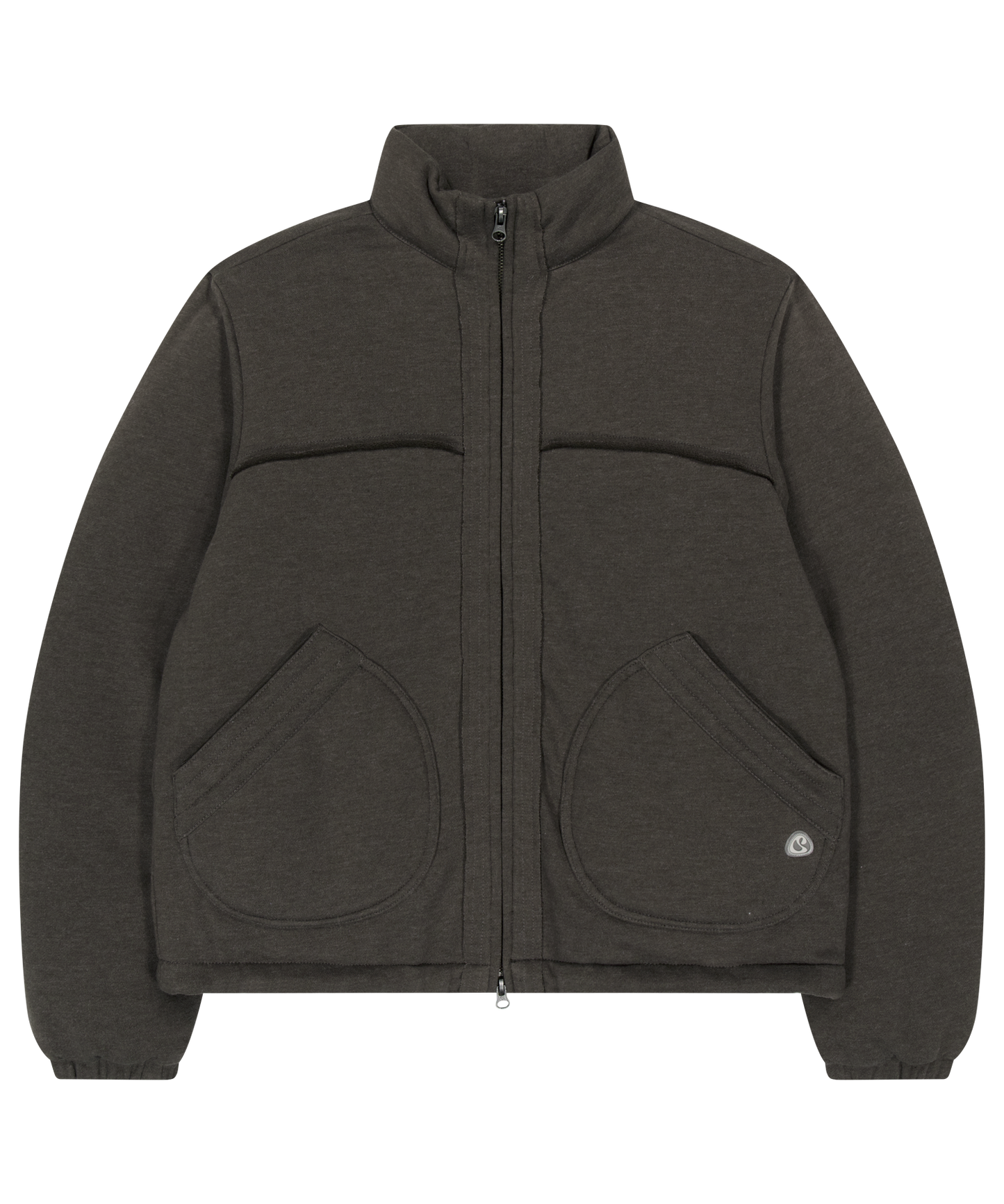 COZY SWEAT DOWN JACKET MELANGE BROWN
